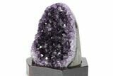 Deep Purple Amethyst Geode With Wood Base - Uruguay #360462-1